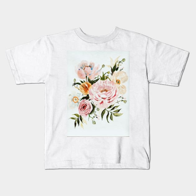 Loose Roses and Poppies Kids T-Shirt by ShealeenLouise